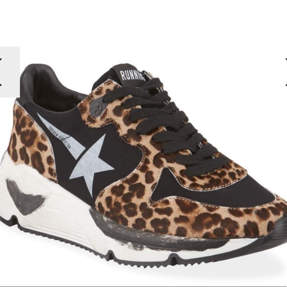Golden Goose Leopard Print Running Sneakers